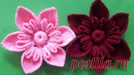 ถักดอกไม้ไหมพรม#ถักโครเชต์ดอกไม้#crochetflower#งบไม่เกิน50บาท