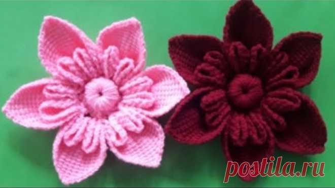 ถักดอกไม้ไหมพรม#ถักโครเชต์ดอกไม้#crochetflower#งบไม่เกิน50บาท