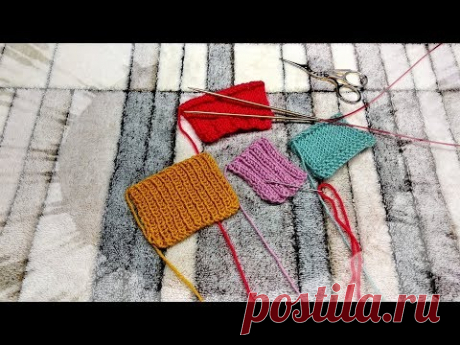 Эластичное закрытие петель иглой.Резинка1х1,2х2,лицевая гладь.