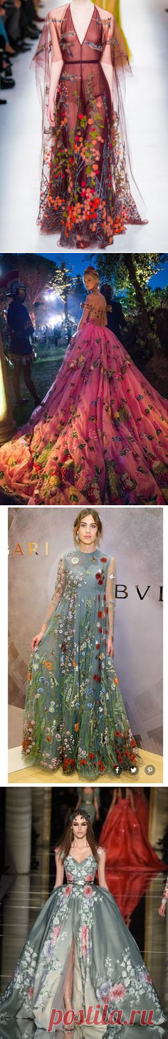 (173) This Valentino is basically what Demeter would wear to an event, as it contains ALL OF NATURE. | ドレス