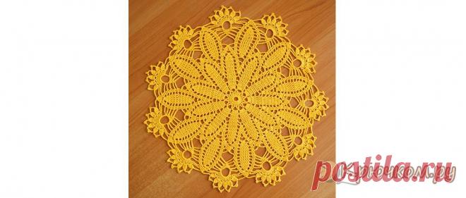 Салфетка «Солнышко» крючком (видео мастер-класс) Предлагаем связать вместе с нами яркую салфетку 