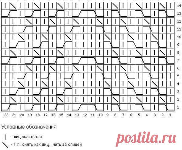 Узор для варежек спицами