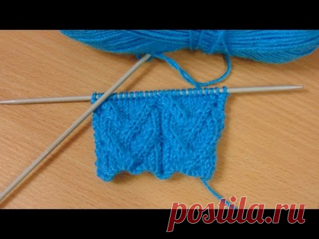 Узор спицами. Без дополнительной спицы.
