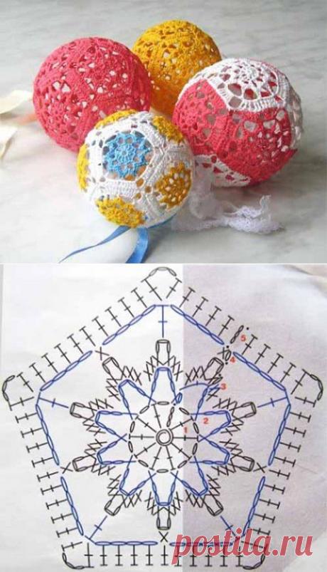 Вязаные шары из пятиугольников | Искусница