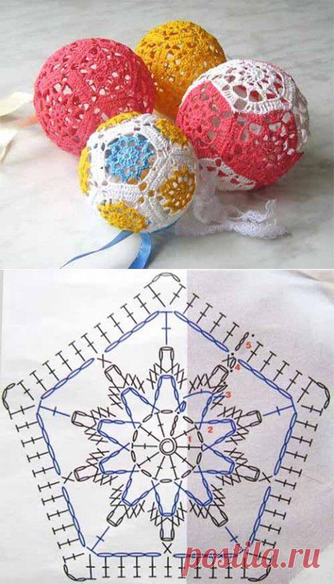 Вязаные шары из пятиугольников | Искусница