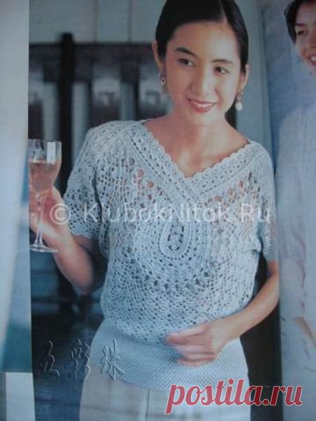 Оригинальная блуза | Блузы | Вязание спицами и крючком. Схемы вязания.