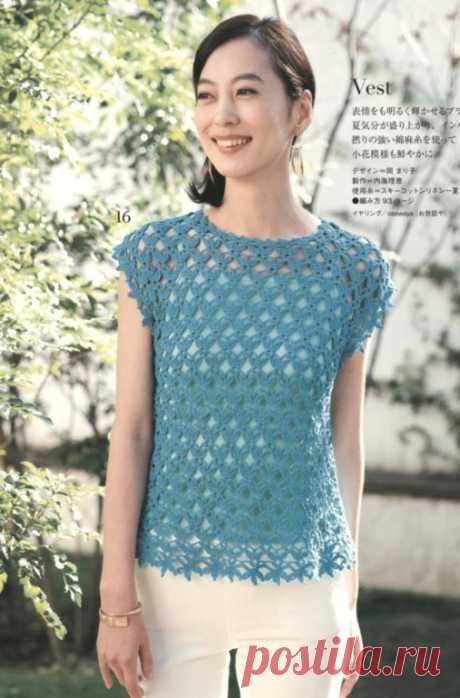 Идея. Ажурная кофточка 
#идея_@crochet_group #топ #кофточка