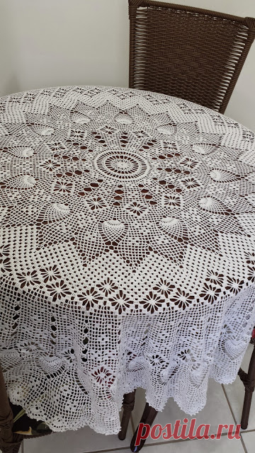 Toca do tricot e crochet: Toalha de mesa redonda em crochet !