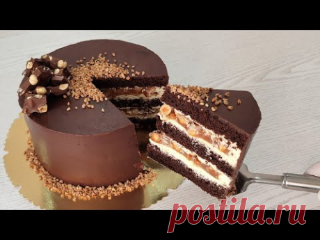 популярный ШОКОЛАДНЫЙ торт NUTS с КАРАМЕЛЬЮ и ОРЕХАМИ! Очень вкусный! Ручным миксером!