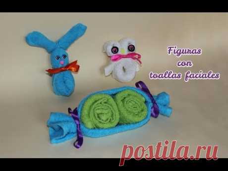 Como hacer figuras con toallas faciales - YouTube