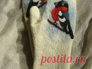 Рисунок на варежки "Снегири" - Ярмарка Мастеров - ручная работа, handmade