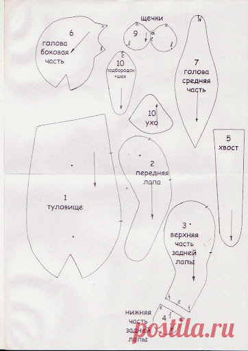 Выкройка котика Тедди