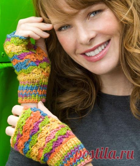 Crochet Lace Fingerless Полуперчатки | Красное сердце