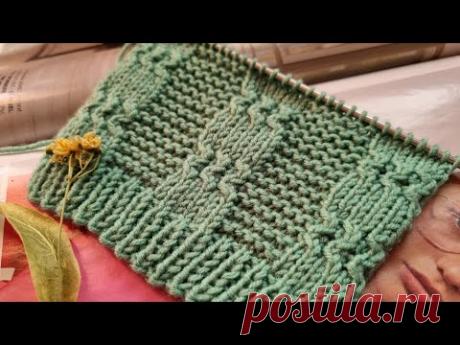 Вяжем фоновый вертикальный узор спицами❤️🧶knitting pattern.