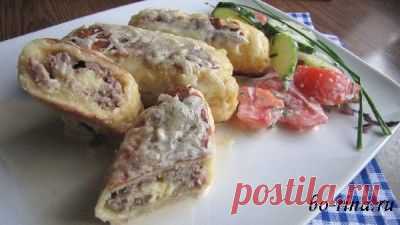 Рулеты с фаршем в сливочном соусе (картофельное тесто) - Простые рецепты Овкусе.ру