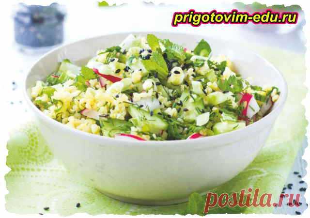 Салат из редиса, огурцов и булгура 🥣. Кулинарные рецепты с фото и видео