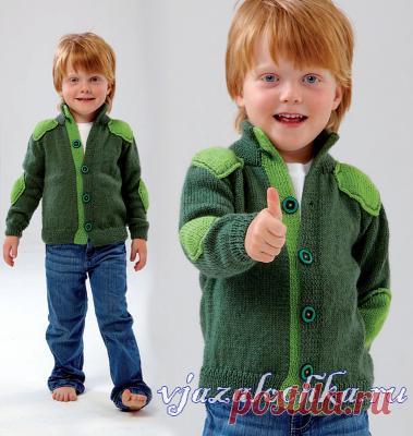 Спортивная кофта для мальчика спицами