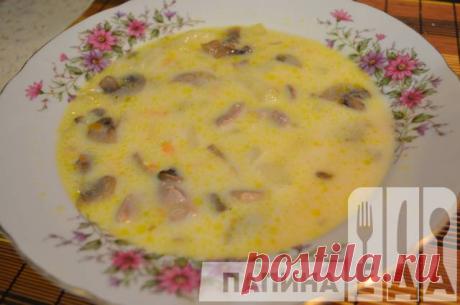 Рецепт сырного супа с плавленным сыром и шампиньонами