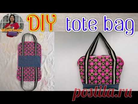 #DIY tote bag|diy​ sewing tutorial Ring handle bag|สอนทำกระเป๋าผ้า|กระเป๋าหิ้ว|รัชนี​ งานผ้า​