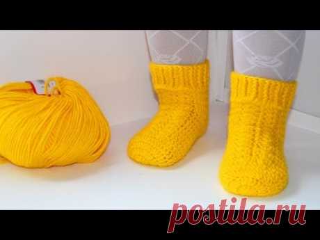 Мастер класс по вязанию детских носочков крючком. DIY socks crochet