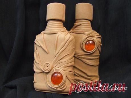 Декорирование бутылок фоамираном