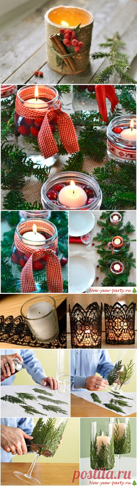 Новогодние подсвечники своими руками - фото и мастер-классы 2016