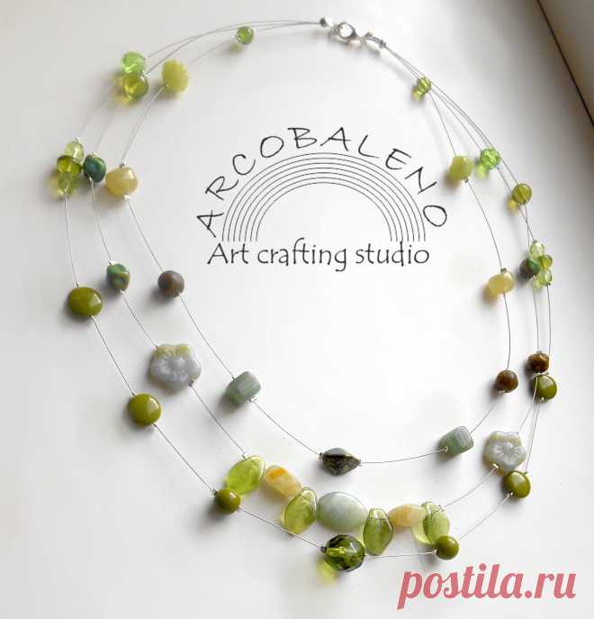 Колье из чешского стекла