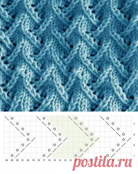 ​Узор зигзаг спицами — Сделай сам, идеи для творчества - DIY Ideas