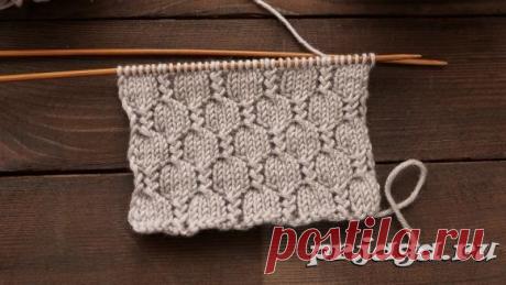 Фактурный узор спицами. Узор спицами из микса лицевой глади и французской резинки