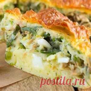 Заливной пирог с овощами