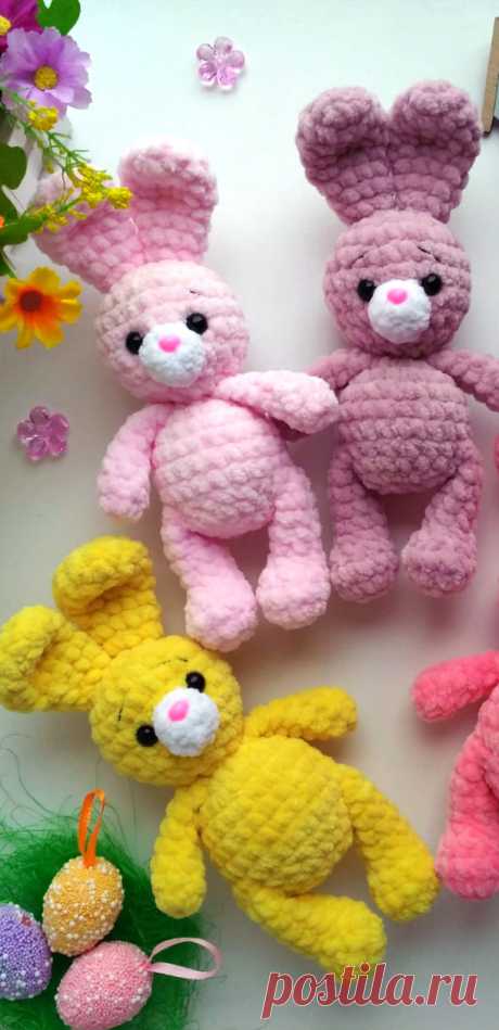 PDF Зайка Прыг Скок крючком. FREE crochet pattern; Аmigurumi animal patterns. Амигуруми схемы и описания на русском. Вязаные игрушки и поделки своими руками #amimore - заяц, плюшевый зайчик, кролик, зайчонок, зайка из плюшевой пряжи, крольчонок.