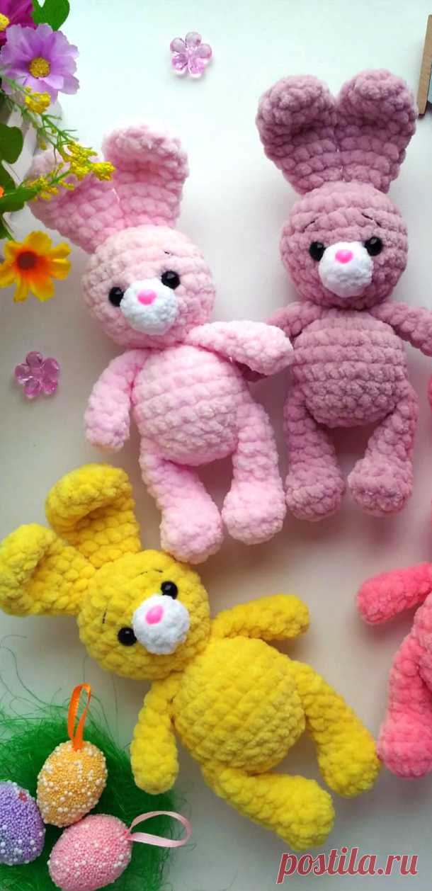 PDF Зайка Прыг Скок крючком. FREE crochet pattern; Аmigurumi animal patterns. Амигуруми схемы и описания на русском. Вязаные игрушки и поделки своими руками #amimore - заяц, плюшевый зайчик, кролик, зайчонок, зайка из плюшевой пряжи, крольчонок.