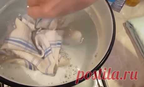 Как отбелить кухонные полотенца