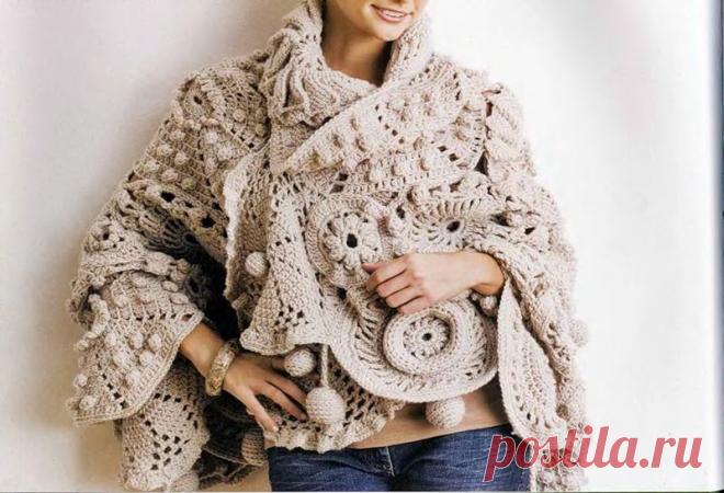 Вязанное чудо! Стильно! Где-то даже БОХО.