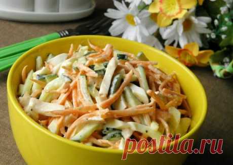 Салат с копченой курицей и корейской морковью