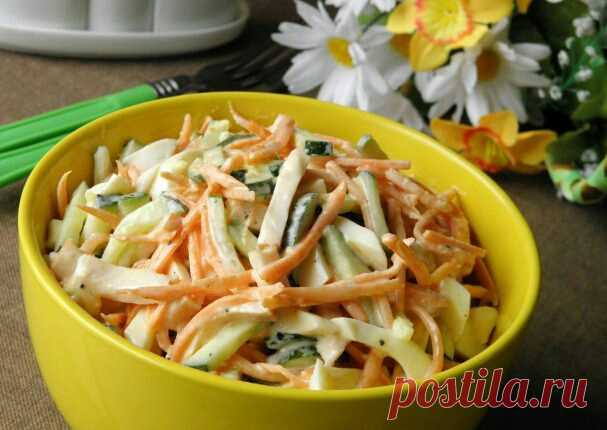 Салат с копченой курицей и корейской морковью