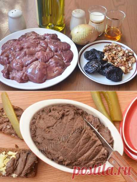 Паштет из куриной печени с черносливом и грецкими орехами, рецепт с фото.