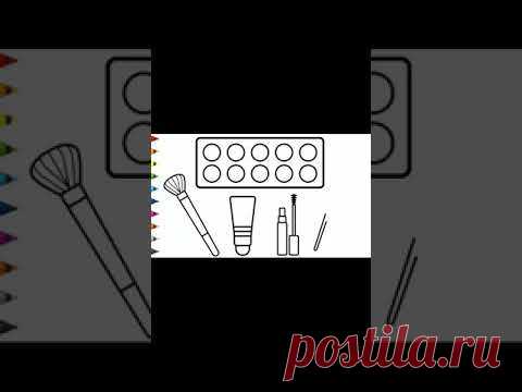 How to draw a makeup palette || Drawing - Coloring