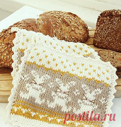 Пасхальные прихватки спицами. Схема