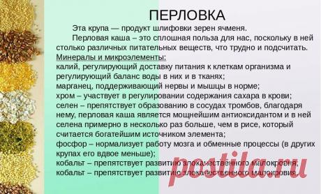 Перловка (крупа из ячменя) - полезные свойства