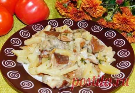 ​Картофель в сливках с грибами