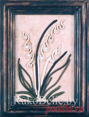 Панно из кожи “Ландыш серебристый” :: Работа с кожей :: RukoDelie.by