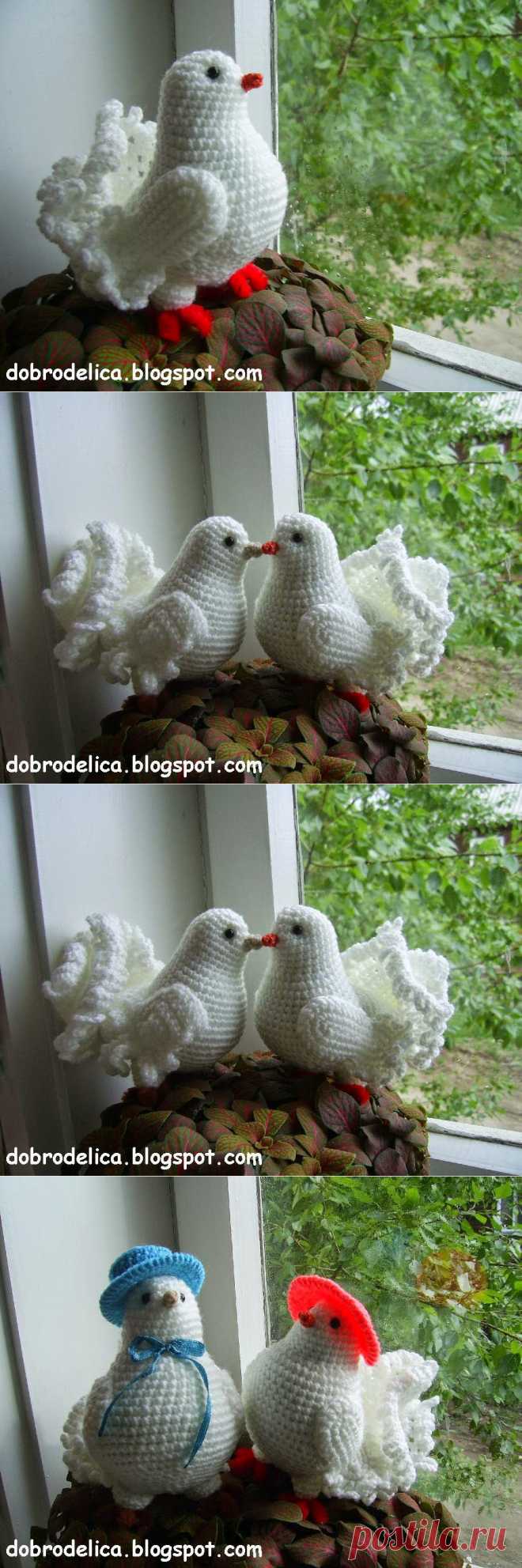 Доброделица: Голубь крючком Мастер-класс.