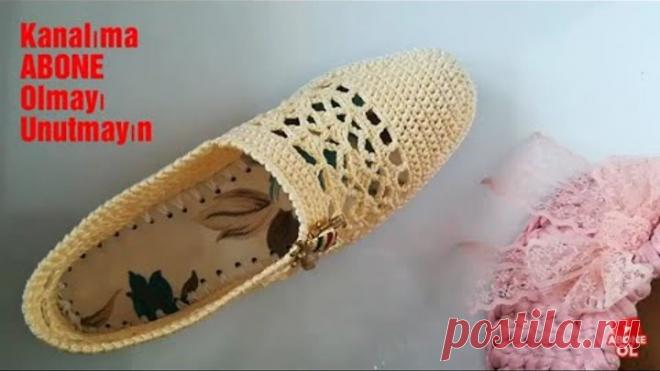 ÖRME ÇOK KOLAY PATİK YAPIMI / BADEM MODELİ KEÇE TABAN ÖRME PATİK BABET