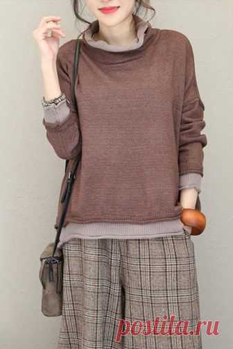 Casual Quilted Color High Neck Base Sweater For Women Q1723 Fabric:                  Fabric has no stretchSeason:                Fall,Spring,WinterType:                     SweaterSleeve Length:     Long sleeveColor:                    Gray,CoffeeMaterial:                CottonLength:                  ShortStyle:                     CasualNeck Type:            High NeckSilhouet