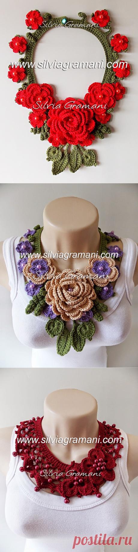 Вязаные украшения Silvia Gramani Crochê