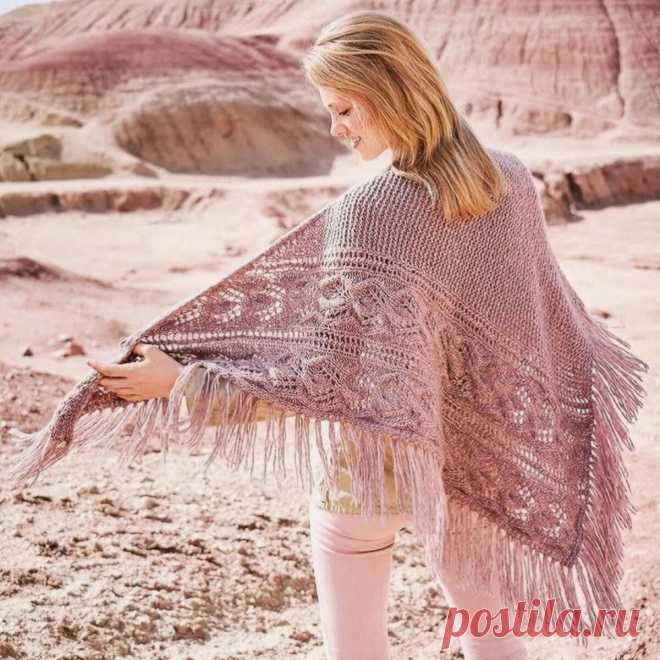 Красивые осенние аксессуары: 5 шалей спицами | Paradosik_Handmade Пульс Mail.ru Женские шали спицами. 5 несложных платков, с подробным описанием, схемами вязания и выкройками.
