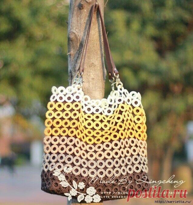 Как связать крючком сумку «Кольца»