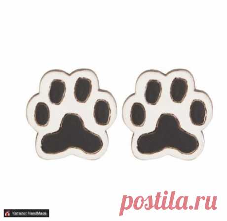 Серьги 'Лапки' из дерева и расписаны вручную ручной работы купить в Минске и Беларуси, цены на HandMade