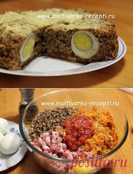 Мясная запеканка с яйцом в мультиварке |
